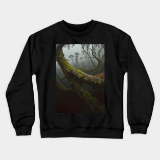 Moss and Lichen Growing on a Log Crewneck Sweatshirt